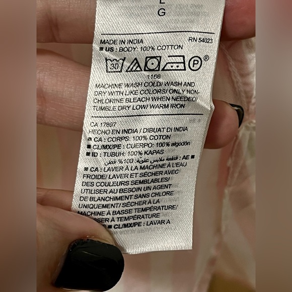 Old Navy Classic Button Up Pink and White Stripe size Large - Picture 4 of 5